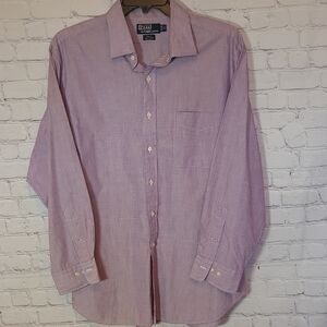 Purple POLO Ralph Lauren Size 18 34/35 Long Sleeve Cotton Button Front Business
